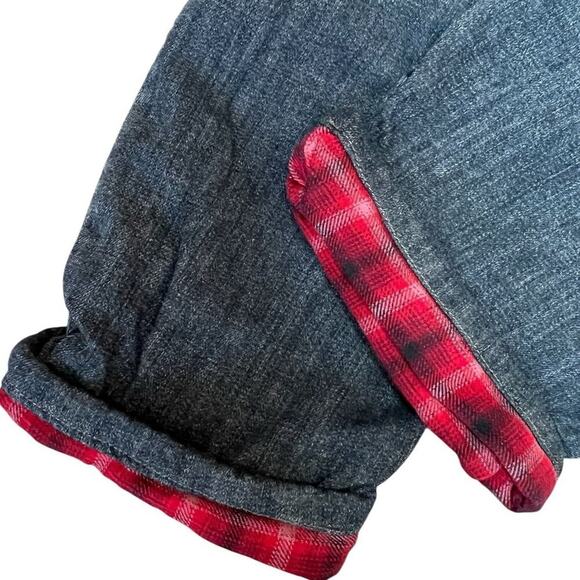 Eddie Bauer women’s size 12 boyfriend fit relaxed leg flannel lined jeans - Picture 5 of 9